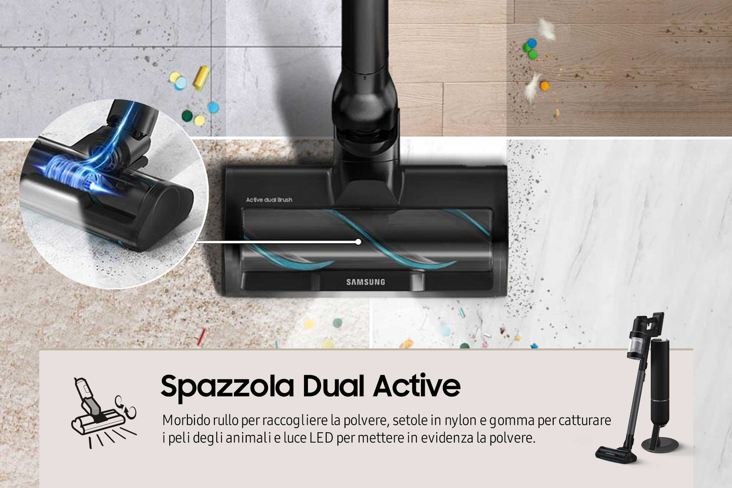 Samsung Aspirapolvere senza filo BESPOKE Jet™ AI complete extra 280W VS28C9784QK