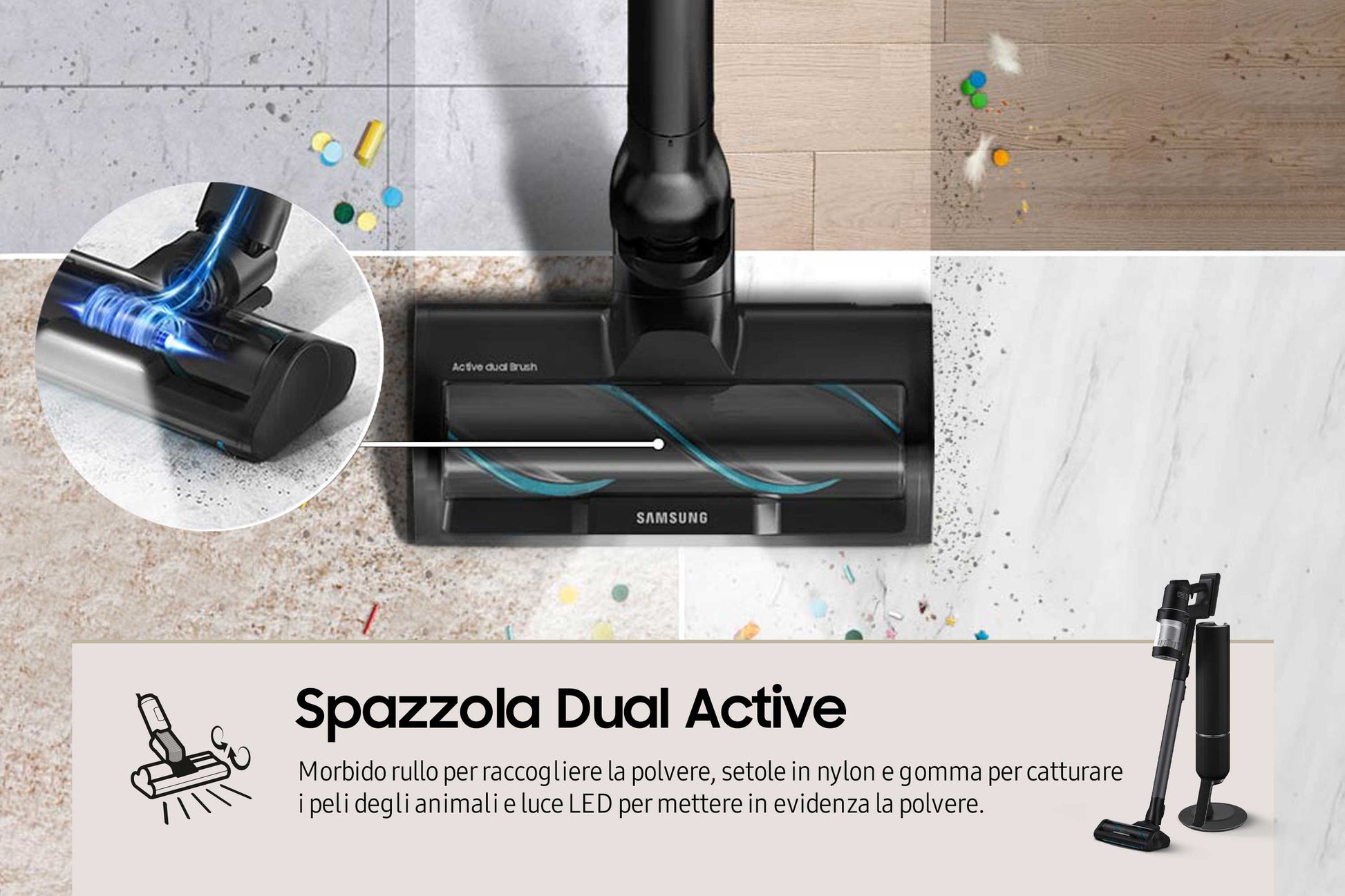 Samsung Aspirapolvere senza filo BESPOKE Jet™ AI complete extra 280W VS28C9784QK