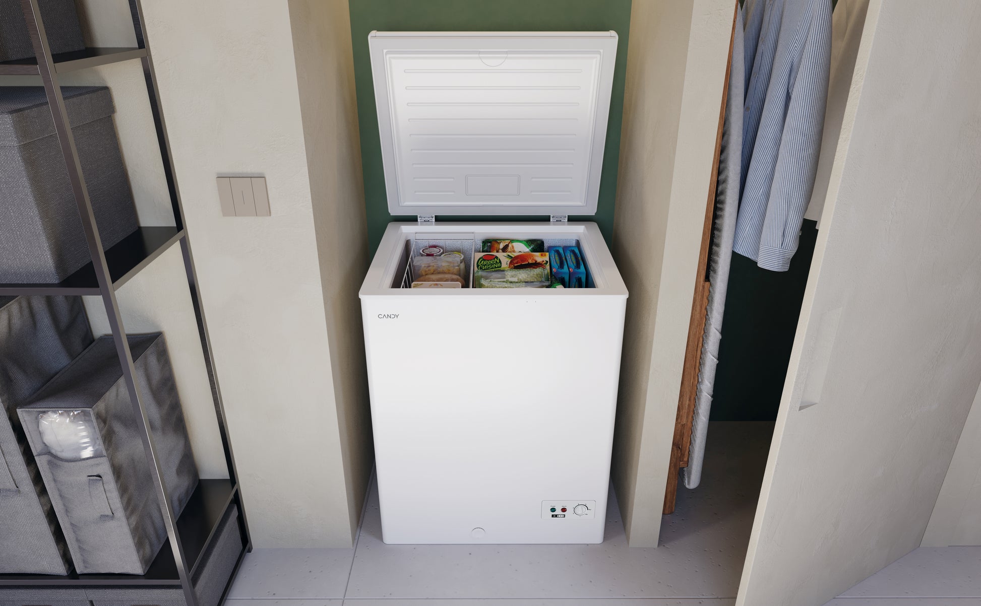 Candy CCHH 145E Congelatore a pozzo Libera installazione 137 L Bianco