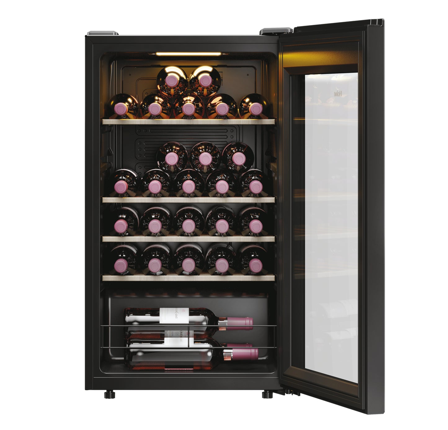 Haier Wine Bank 50 Serie 3 HWS34GGH1 Cantinetta vino con compressore Libera installazione Nero 34 bottiglia/bottiglie