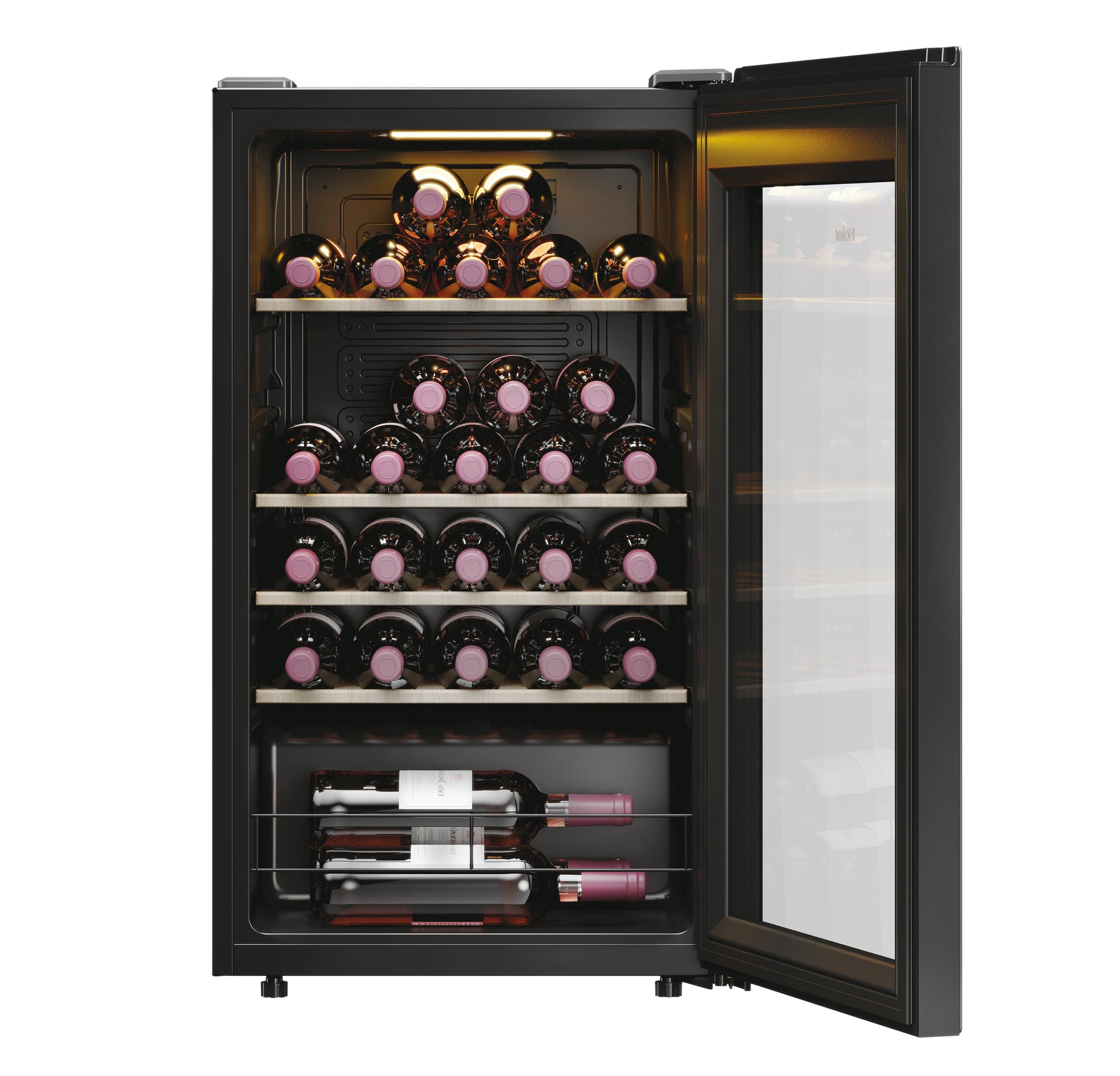 Haier Wine Bank 50 Serie 3 HWS34GGH1 Cantinetta vino con compressore Libera installazione Nero 34 bottiglia/bottiglie