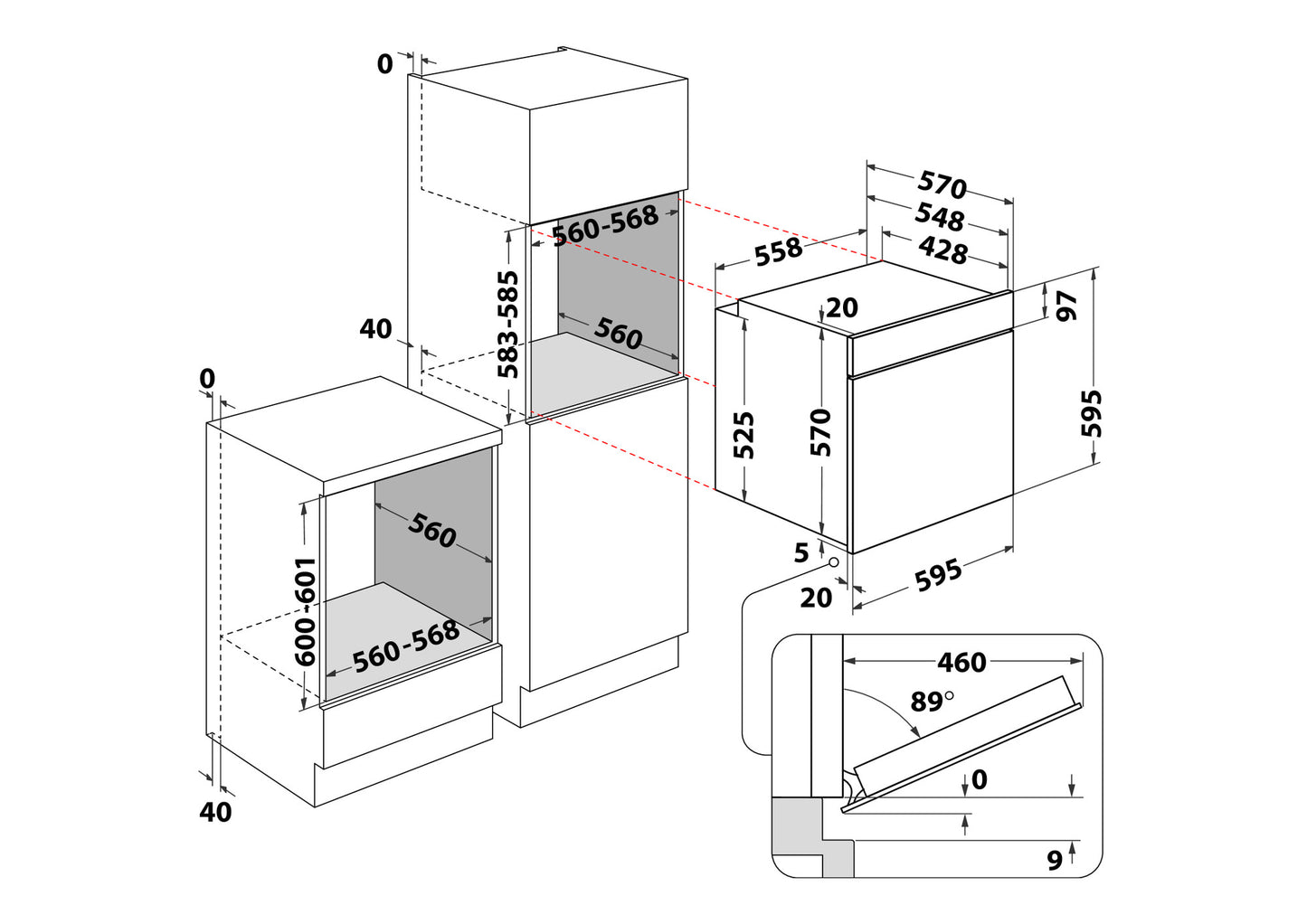 INDESIT INCASSO IO235HB | FORNI INCASSO | FORNO INC.ELETTRICO MULTIF. | FORNO INC.EL.MULTIF. 60-69CM