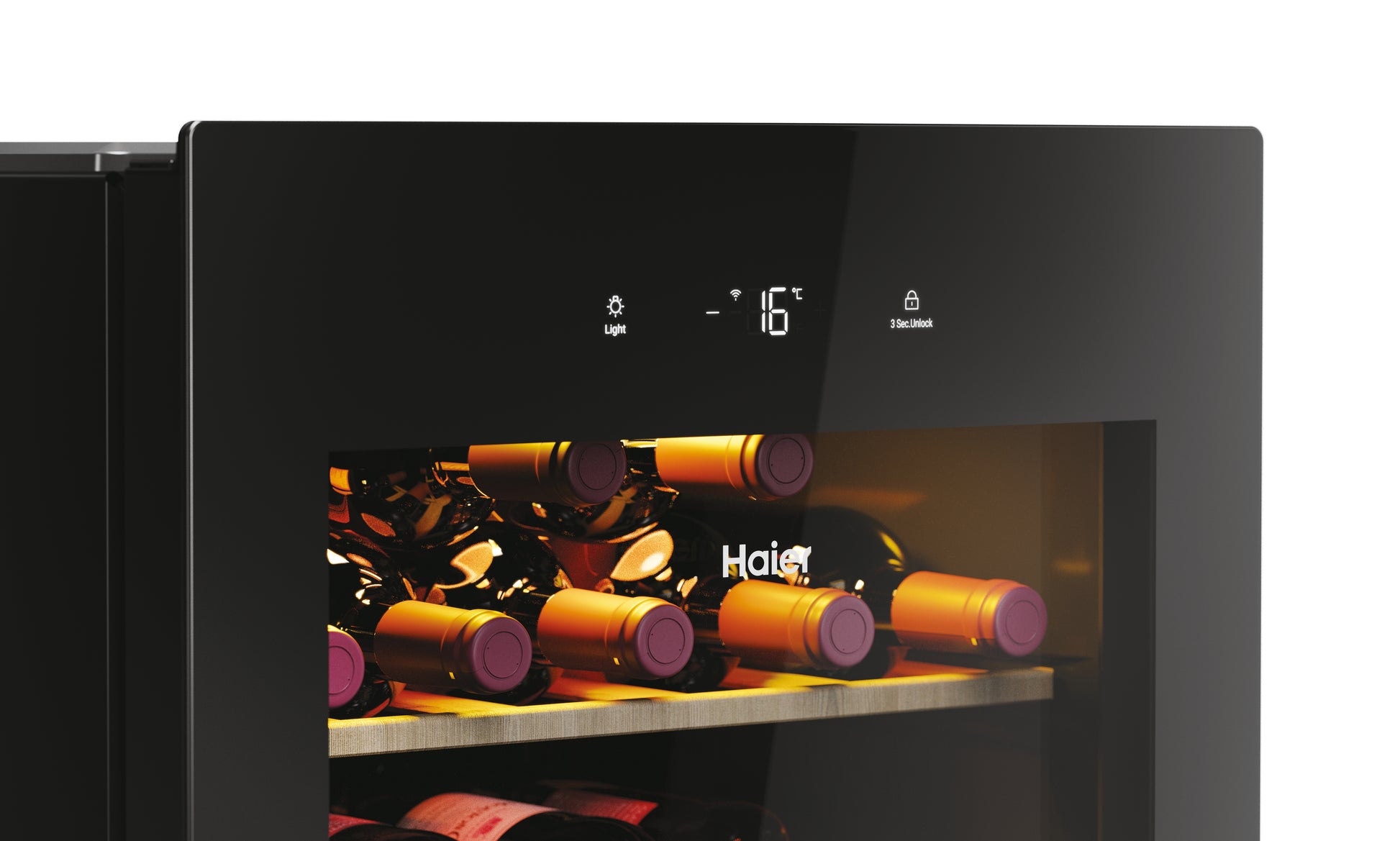 Haier Wine Bank 50 Serie 3 HWS34GGH1 Cantinetta vino con compressore Libera installazione Nero 34 bottiglia/bottiglie