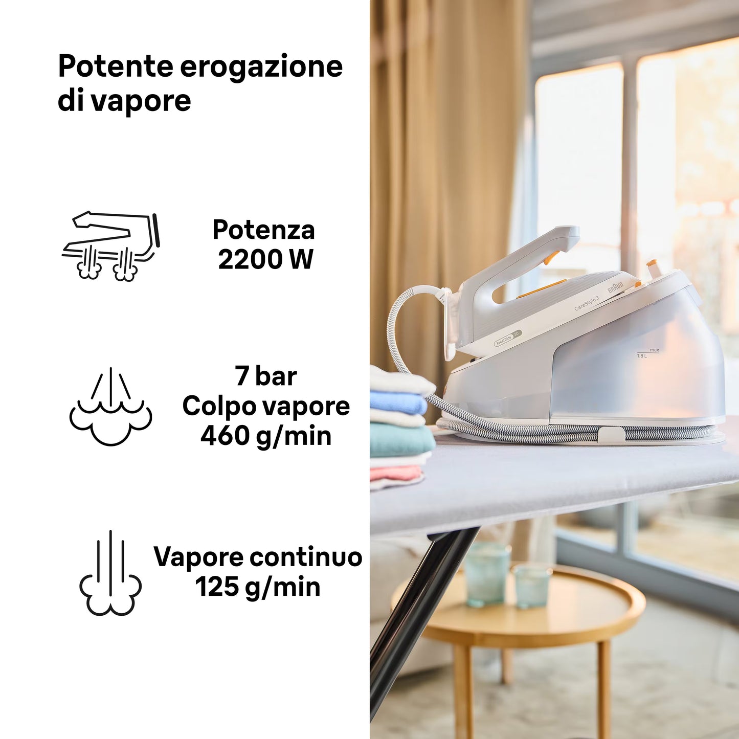 BRAUN PED IS3231GY | CASA | SISTEMI STIRANTI | FERRO CARICA CONTINUA | FERRO CAR.CONTINUA 2200W 1.8L